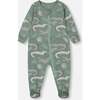 Organic Cotton One-Piece Pajama, Light Sage And Gray Crocodile - Footie Pajamas - 1 - thumbnail