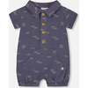 Muslin Romper, Navy Blue Paper Boat - Rompers - 1 - thumbnail