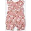 Muslin Romper, Pink And White Flowers - Rompers - 4