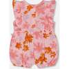 Muslin Romper, Pink And Coral Flowers - Rompers - 4