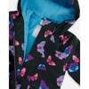 Mid-Season One-Piece Outerwear, Multicolored Butterflies On Black Background - Jackets - 6