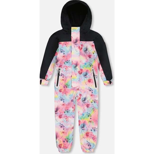 Mid-Season One-Piece Outerwear, Butterflies On Multicolored And Black Background
