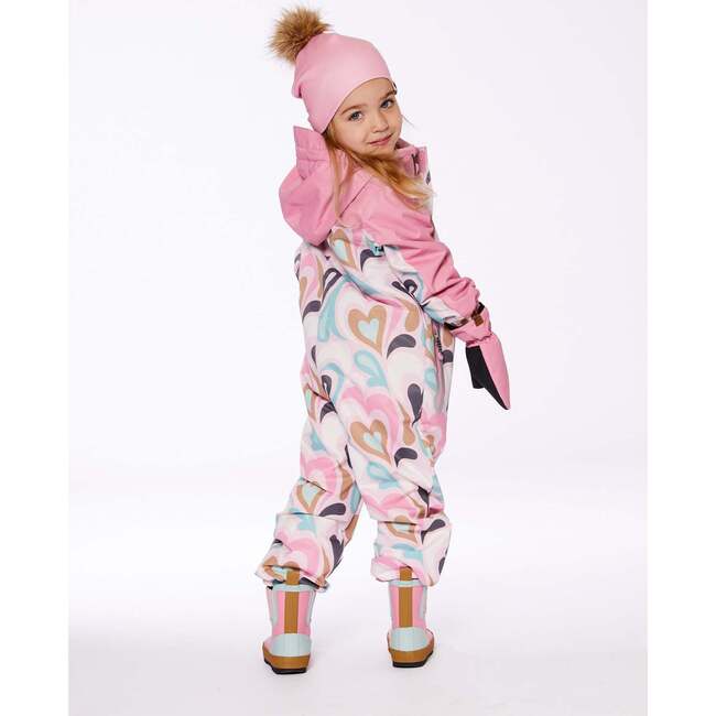 Mid-Season One-Piece Outerwear, Light Pink With Hearts - Jackets - 2