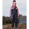 Mid-Season One-Piece Outerwear, Black With Pink And Orange Flowers - Jackets - 2
