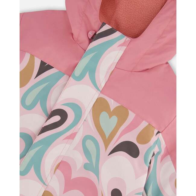 Mid-Season One-Piece Outerwear, Light Pink With Hearts - Jackets - 4