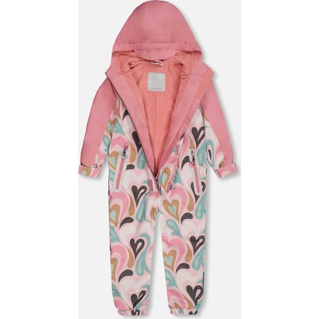 Mid-Season One-Piece Outerwear, Light Pink With Hearts - Jackets - 5