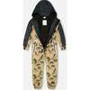 Mid-Season One-Piece Outerwear, Black Dinosaur On Beige Background - Jackets - 7