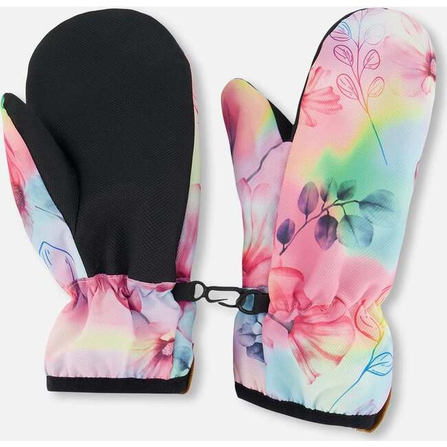 Mid-Season Mittens, Flowers On Multicolored Background