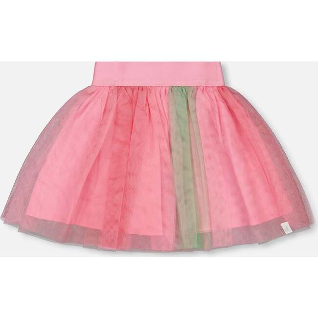 Mesh Skirt, Pink And Green