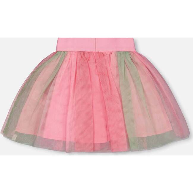 Mesh Skirt, Pink And Green - Skirts - 3