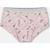 Organic Cotton Boyshort Panty, Small Pink Flowers On Pale Pink Background - Underwear - 1 - thumbnail