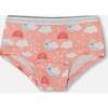 Organic Cotton Boyshort Panty, Rainbow On Light Coral - Underwear - 1 - thumbnail