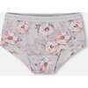 Organic Cotton Boyshort Panty, Pale Pink Flowers On Neutral Lilac - Underwear - 1 - thumbnail