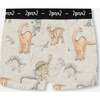 Organic Cotton Boxer Shorts, Dinosaur On Mottled And Tan Background - Underwear - 1 - thumbnail