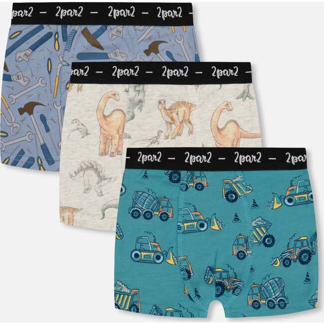 Organic Cotton Boxer Shorts (Pack Of 3), Printed