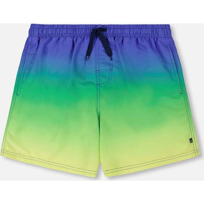 Men's Swim Trunks, Blue/Lime Gradient