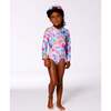 Long Sleeve Rashguard, Butterflies On Multicolored Background - One Pieces - 2