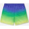 Men's Swim Trunks, Blue/Lime Gradient - Swim Trunks - 4