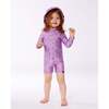 Long Sleeve One-Piece Rashguard, Old Mauve And Multicolored Butterflies - One Pieces - 2