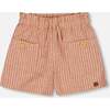 Linen Short With Pockets, Old Orange Pink - Shorts - 1 - thumbnail