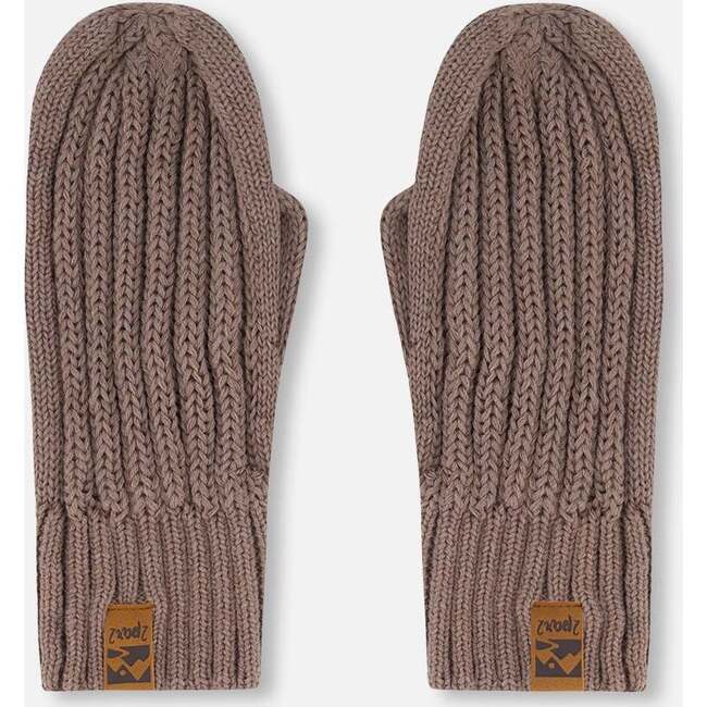 Knit Mittens, Taupe