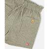 Linen Short With Pockets, Medium Green And Cream Striped - Shorts - 4