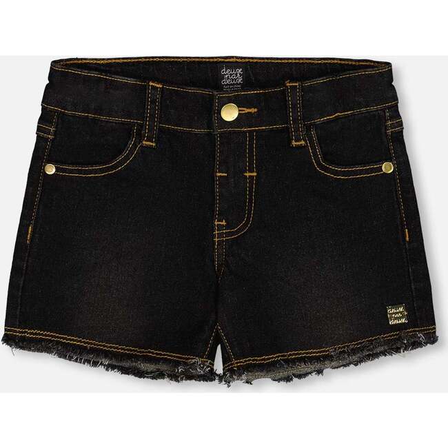 Jean Short With Embroidery, Black Jeans