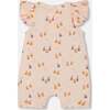 Muslin One Piece Romper, Peach With Pears Print - Rompers - 2