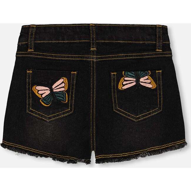 Jean Short With Embroidery, Black Jeans - Shorts - 4