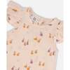 Muslin One Piece Romper, Peach With Pears Print - Rompers - 3