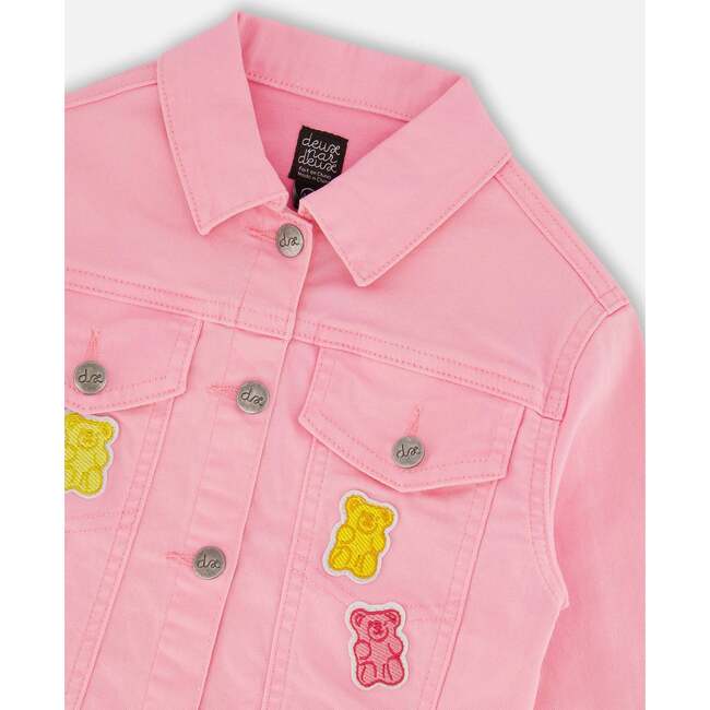 Jean Jacket With Embroidery, Pink And Multicolored Gummies - Jackets - 5