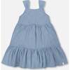 Multi-Tiered Eyelet Dress, Gray Blue - Dresses - 1 - thumbnail