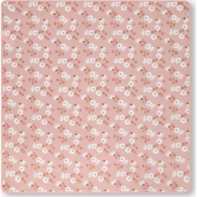 Muslin Blanket, Pink And White Flowers - Blankets - 4