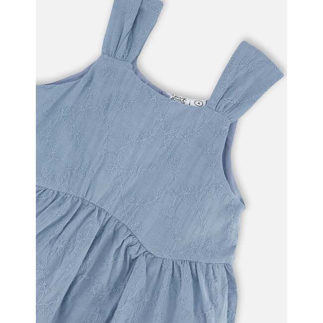 Multi-Tiered Eyelet Dress, Gray Blue - Dresses - 4