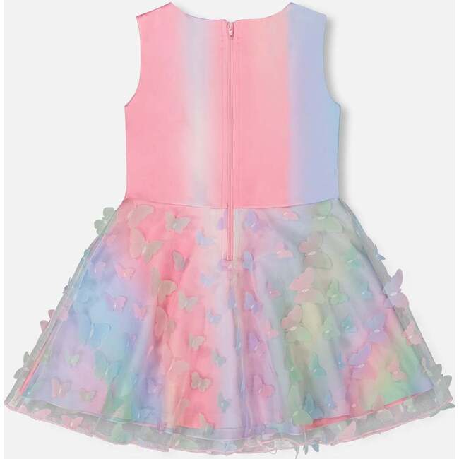 Milano Dress With Mesh Skirt, Multicolored With Butterflies - Dresses - 3