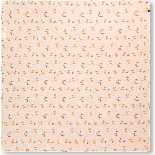 Muslin Blanket, Peach With Pears Print - Blankets - 3