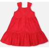 Multi-Tiered Eyelet Dress, Red - Dresses - 4