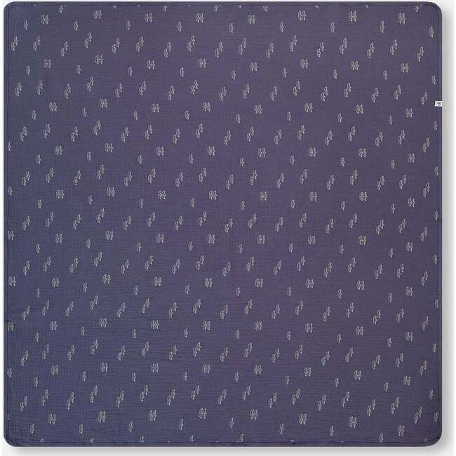 Muslin Blanket, Navy Blue Paper Boat - Blankets - 4