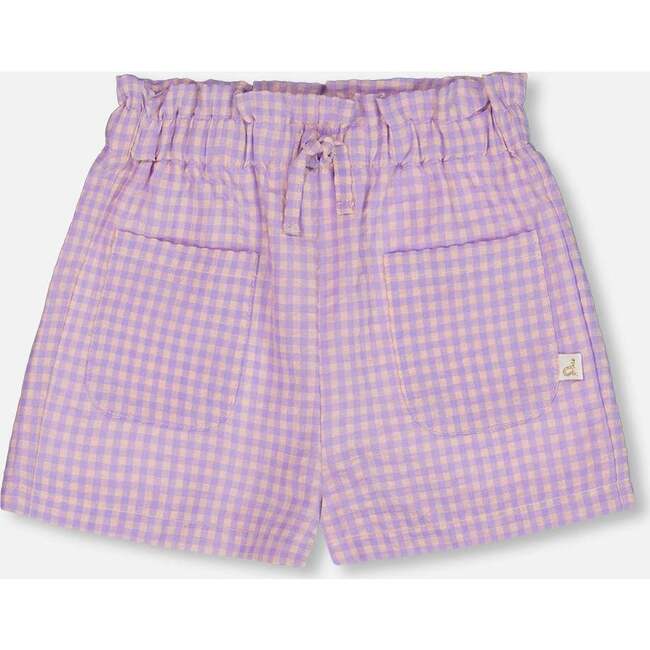 Gingham Short, Lilac And Pink