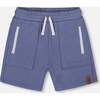 French Terry Zip Pocket Shorts, Pale Mauve Blue - Shorts - 1 - thumbnail