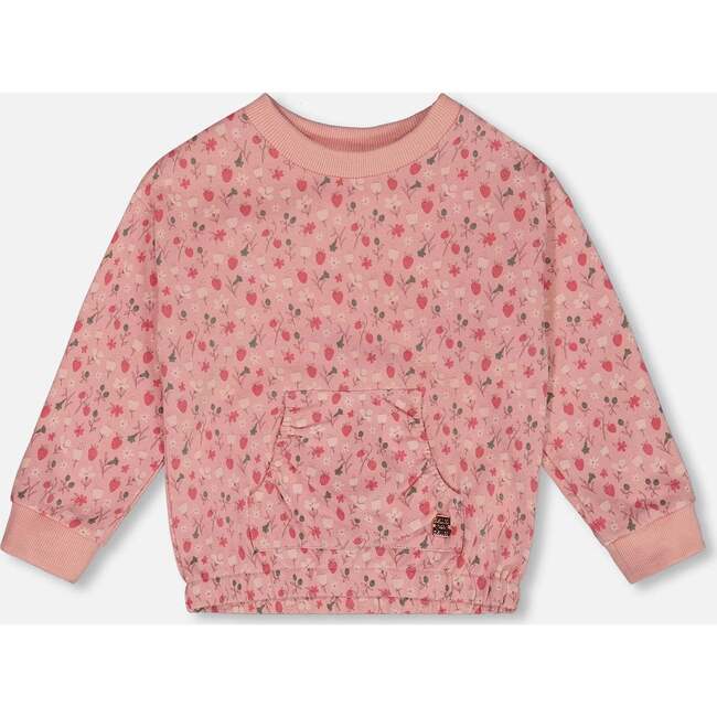 French Terry Sweatshirt, Old Pink And Flowers