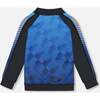 Full Zip Athletic Cardigan, Blue And Black - Cardigans - 3