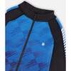 Full Zip Athletic Cardigan, Blue And Black - Cardigans - 4