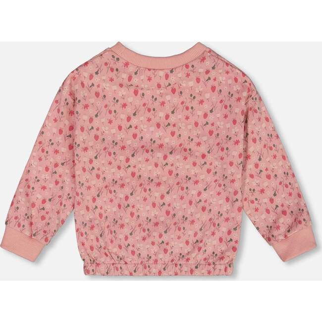 French Terry Sweatshirt, Old Pink And Flowers - Sweatshirts - 3