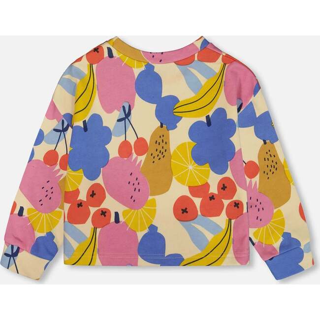 French Terry Sweatshirt, Fruits On Yellow Background - Sweatshirts - 4