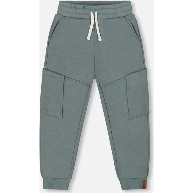 French Terry Sweatpants With Side Pockets, Grayish Teal