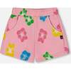 French Terry Short, Pink Multicolored Gummies - Shorts - 1 - thumbnail