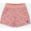 French Terry Short, Old Pink And Flowers - Shorts - 1 - thumbnail