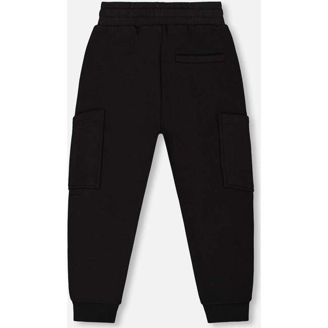 French Terry Sweatpants With Side Pockets, Black - Sweatpants - 3