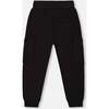 French Terry Sweatpants With Side Pockets, Black - Sweatpants - 3